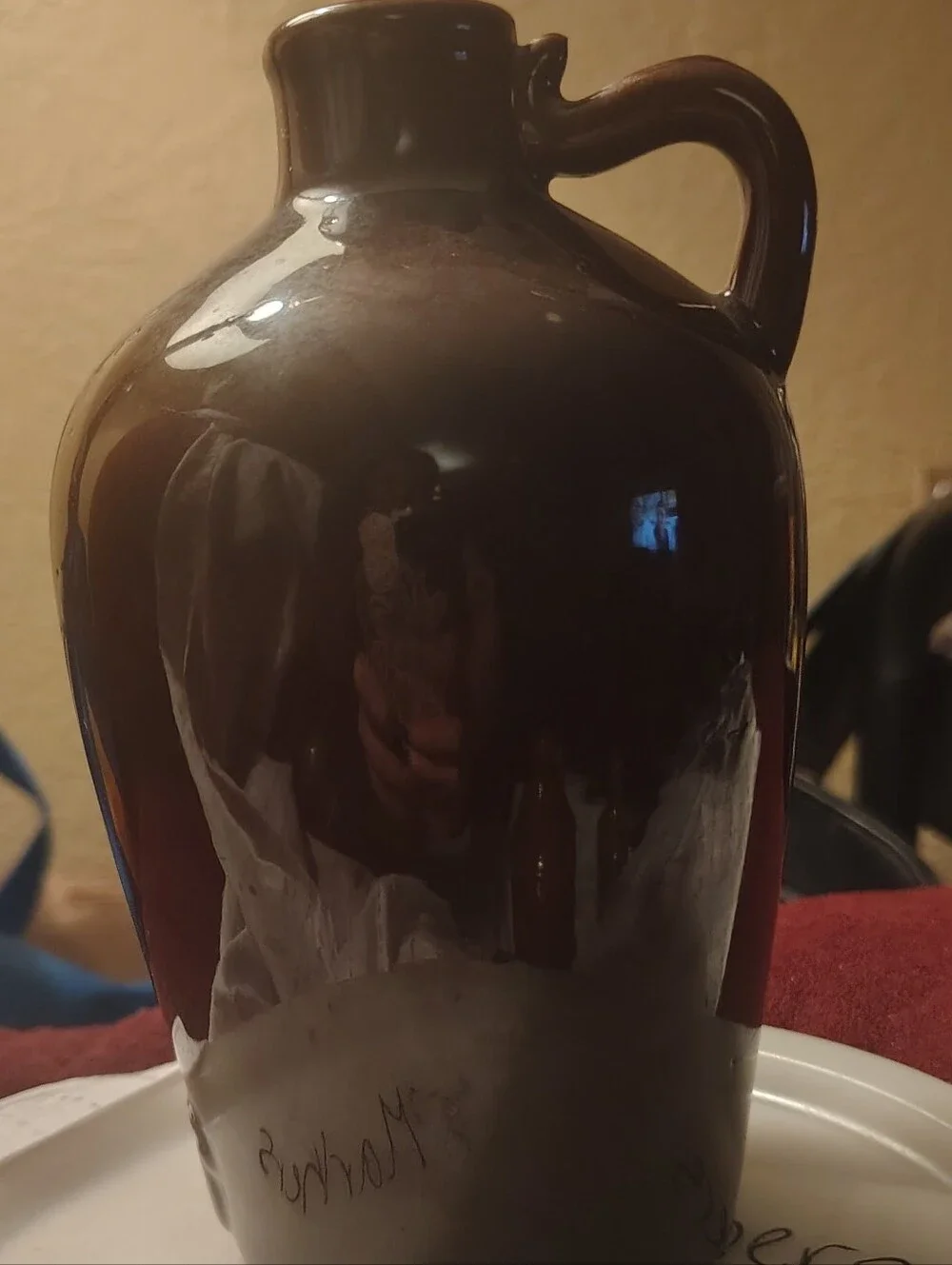 Brown Glazed Ceramic Moose Milk Jug